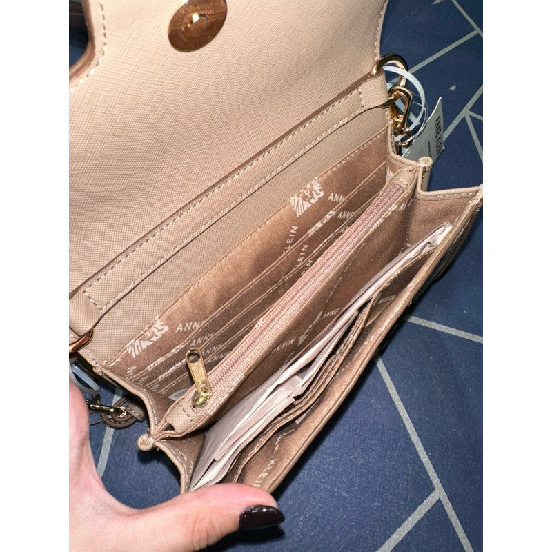 ORIG & IMPORTED AK Klein AK Truffle Logo Wallet on Chain Small Bag Beige