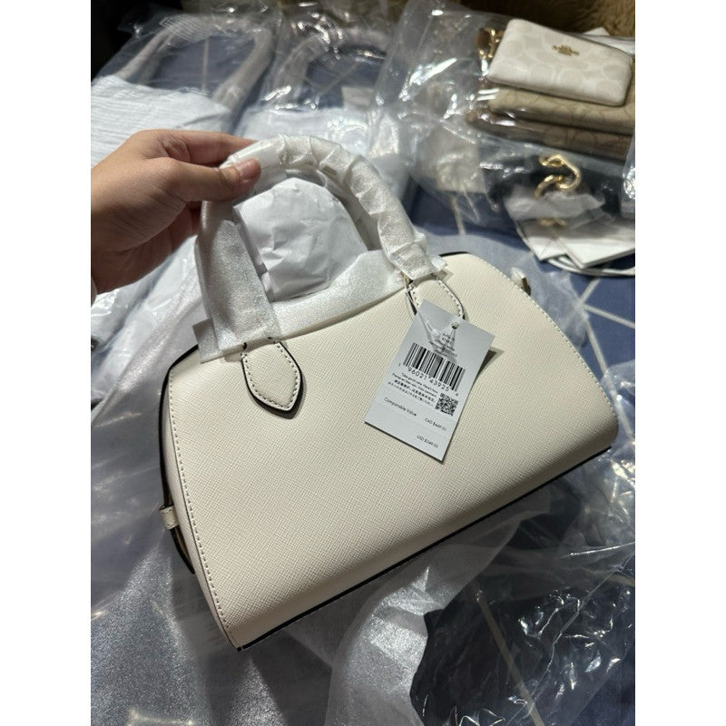 ORIG & IMPORTED KS Madison Saffiano Leather Duffle Bag White