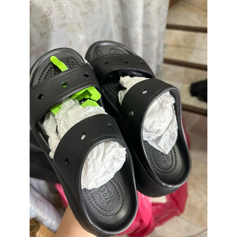 ORIG & IMPORTED CROCS CRUSH WOMEN SANDALS SLIDES IN BLACK