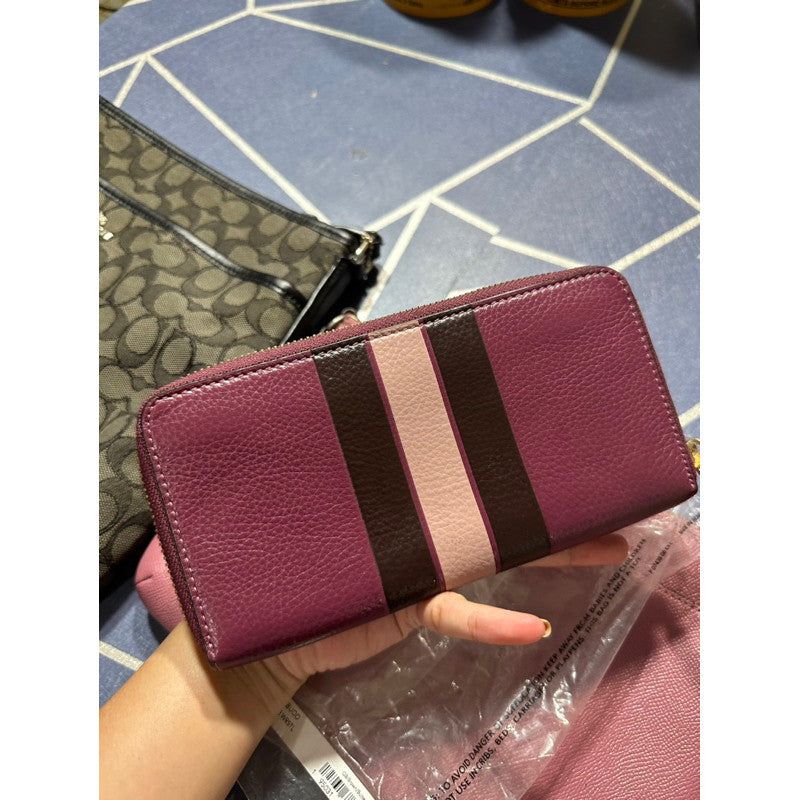 ORIG PRELOVED  CCH Long Zip Around Wallet In Signature Canvas Dark Brown