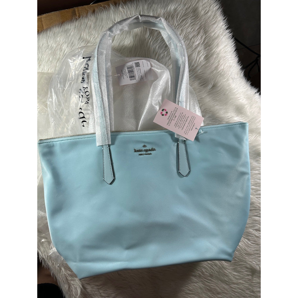SALE! ORIG & IMPORTED KS Kitt Large Nylon Tote Bag Aqua Pool Blue