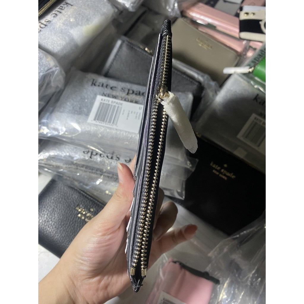 KS Staci Large Slim Card Holder Wallet in BLACK
