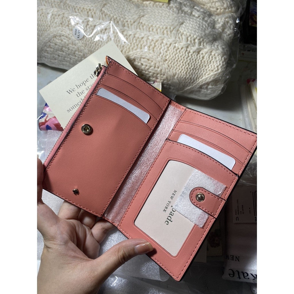 ORIG & IMPORTED KS Spencer Grapefruit Small Slim Bifold Wallet in Pink