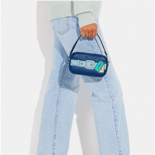 ORIG & IMPORTED CCH Raw Jamie Wristlet With Trompe L'oeil Print Blue Mini Bag