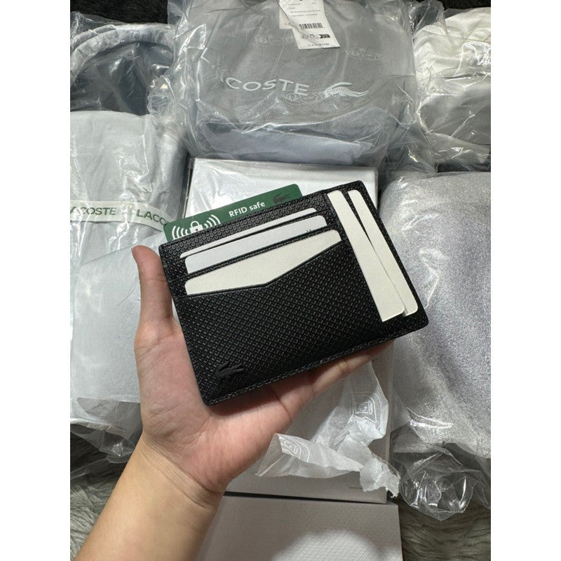 ORIG & IMPORTED LCT Men’s Chantaco Calfskin Leather Card Holder Wallet Black NH412OCE