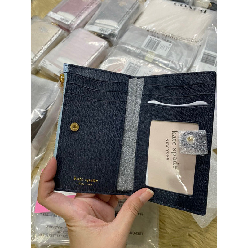 ORIG & IMPORTED KS Morgan Small Slim Bifold Wallet in Blue and White