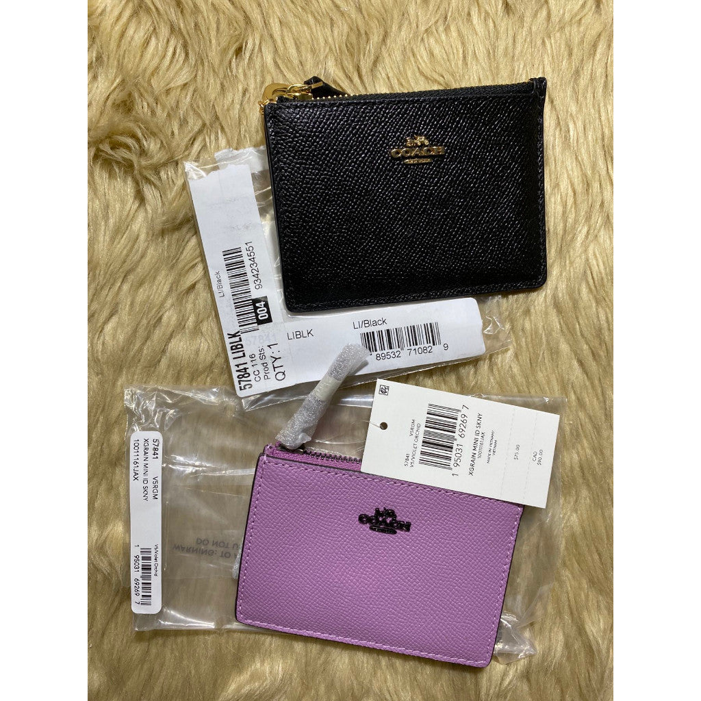 ORIG & IMPORTED CCH Retail Mini Skinny Id Case Card Wallet in Black/Purple/Khaki