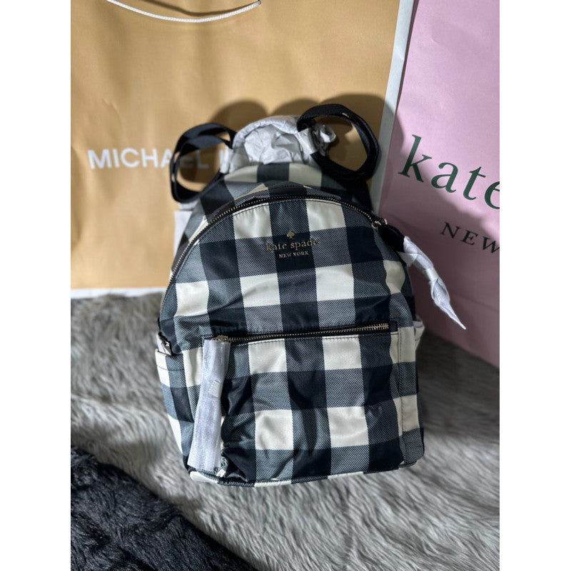 ORIG & IMPORTED KS Chelsea Medium Backpack Nylon Bag in Black Multi Stripes