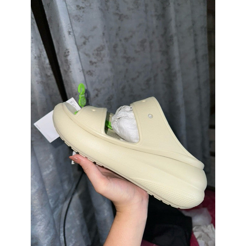 ORIG & IMPORTED CROCS CRUSH WOMEN SANDALS SLIDES IN BONE / BEIGE