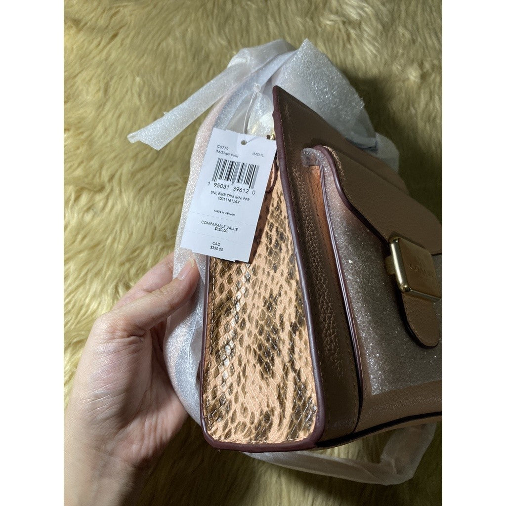 SALE! ❤️  C0ACH Mini Pepper Crossbody Bag in Gold/Shell Pink