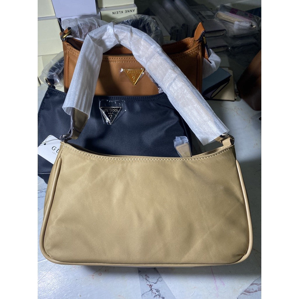 ORIG & IMPORTED GUESS Little Bay Nylon Shoulder Bag in TAN/BEIGE