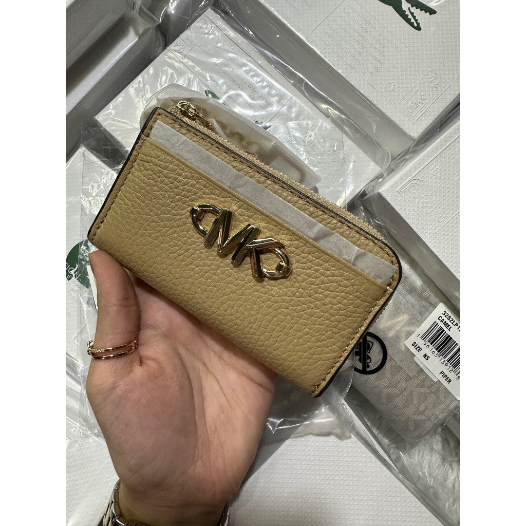 ORIG & IMPORTED MK Piper Small Zip Card Case Small Wallet Beige