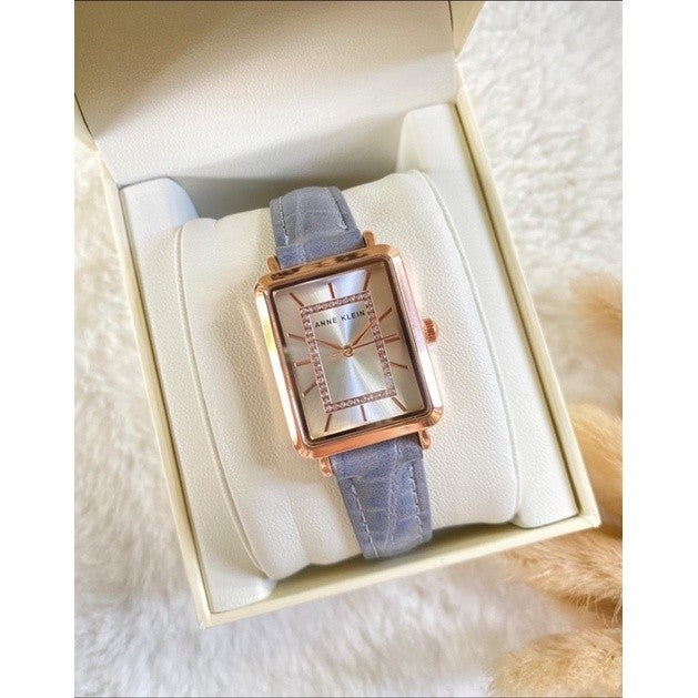 AK Klein Women's Japanese Quartz Dress Watch with Faux Leather Gray Strap AK/3820RGGY