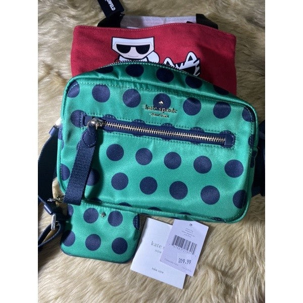 SALE! ❤️  KS chelsea delightful dot camera bag nylon green