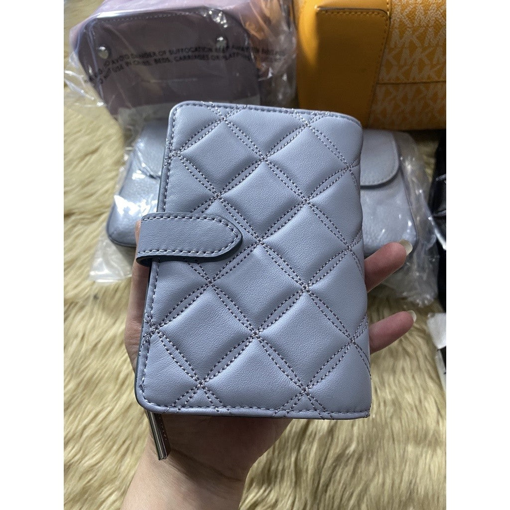 ORIG & IMPORTED KS Natalia Medium Compact Bifold Wallet in Brushed Steel/Blue