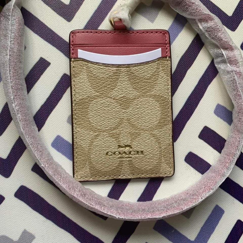 ORIG CCH ID LANYARD CARD HOLDER IN SIGNATURE CANVAS BROWN WALLET