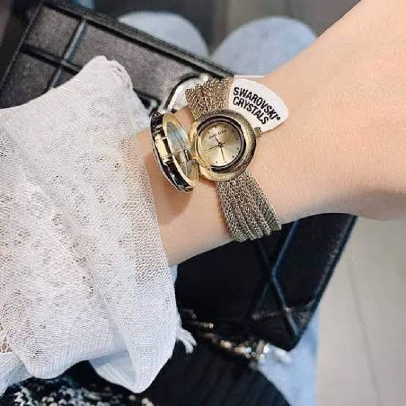 ORIG & IMPORTED AK Klein Women's AK/1046CHCV with Mirror Premium Crystal-Accented Watch