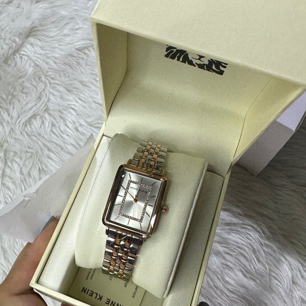 ORIG & IMPORTED AK Klein Women's Glitter Accented Bracelet Watch AK/3761SVRT