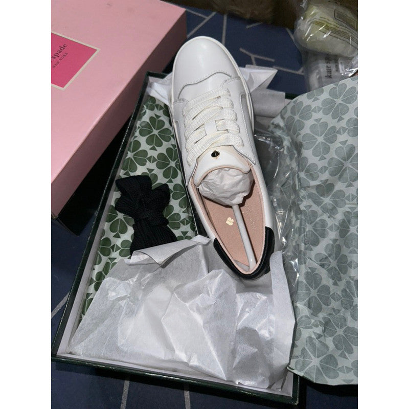 AUTHENTIC/ORIGINAL KateSpade KS Fez Glitz Sneakers White Women Shoes