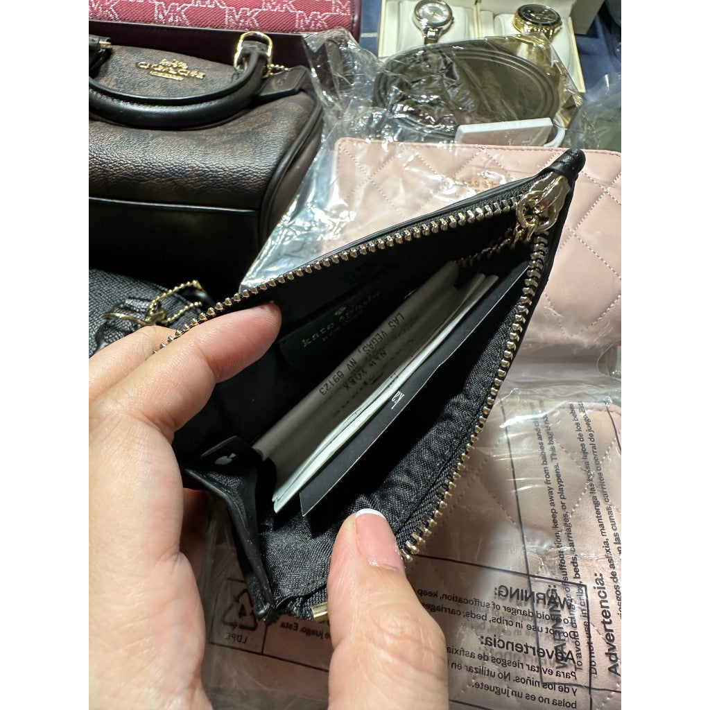 ORIG & IMPORTED KS Carey Small Card Holder Wallet Black/White