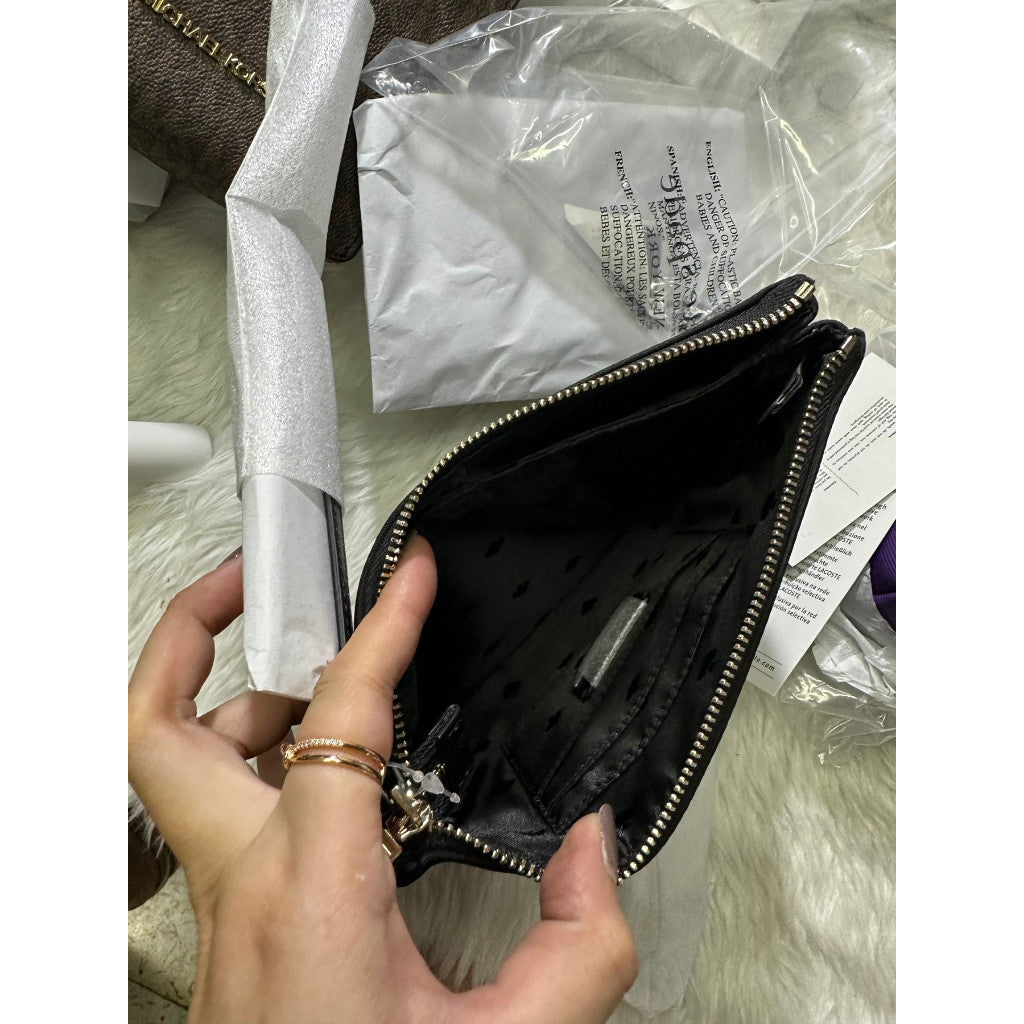 ORIG & IMPORTED KS Chelsea Medium Nylon Wristlet Pouch Wallet Black/Green/Floral