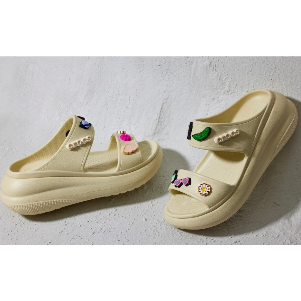 ORIG & IMPORTED CROCS CRUSH WOMEN SANDALS SLIDES IN BONE / BEIGE