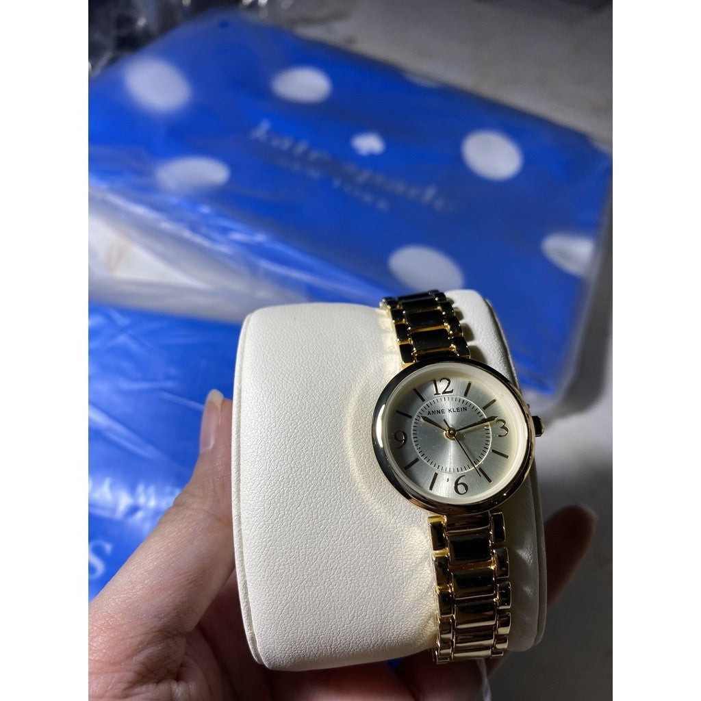 AK Klein Women's Japanese Quartz Dress Watch with Metal Strap, Gold Model: AK/3784CHGB