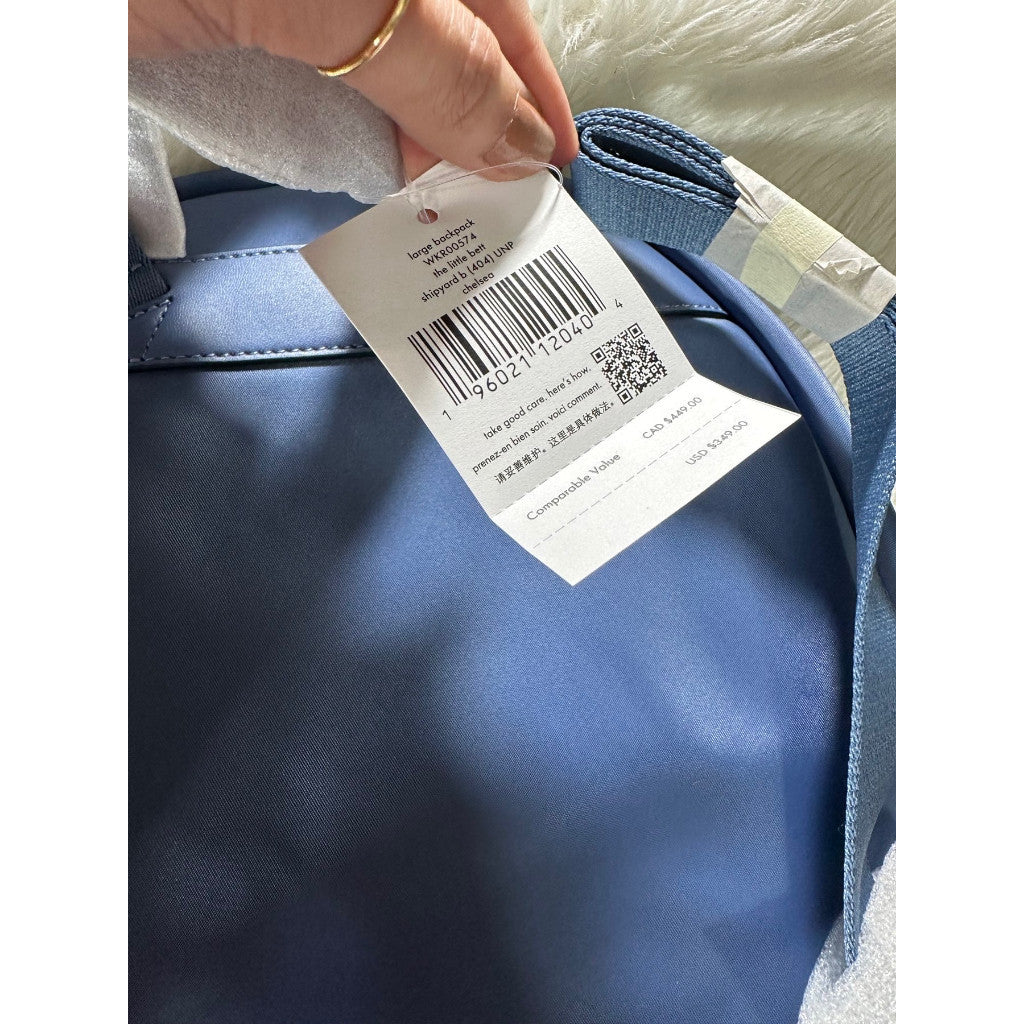 ORIG & IMPORTED KS Chelsea Large Nylon Backpack Bag in Shipyard Blue