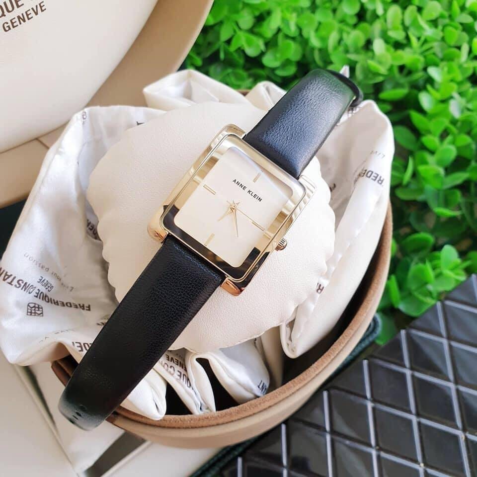 AK Klein Women's Leather Strap Watch, AK/2706CHBK BLACK/GOLD