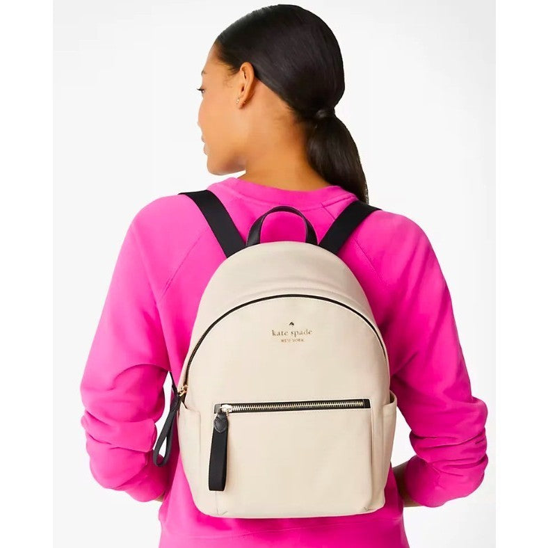 ORIG & IMPORTED KS Chelsea Medium Large Backpack Nylon Bag in Warm Beige