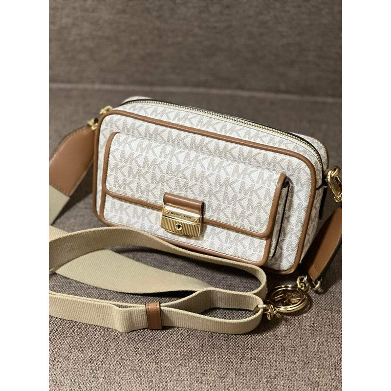 ORIG & IMPORTED MK Bradshaw Medium Logo Camera Bag White