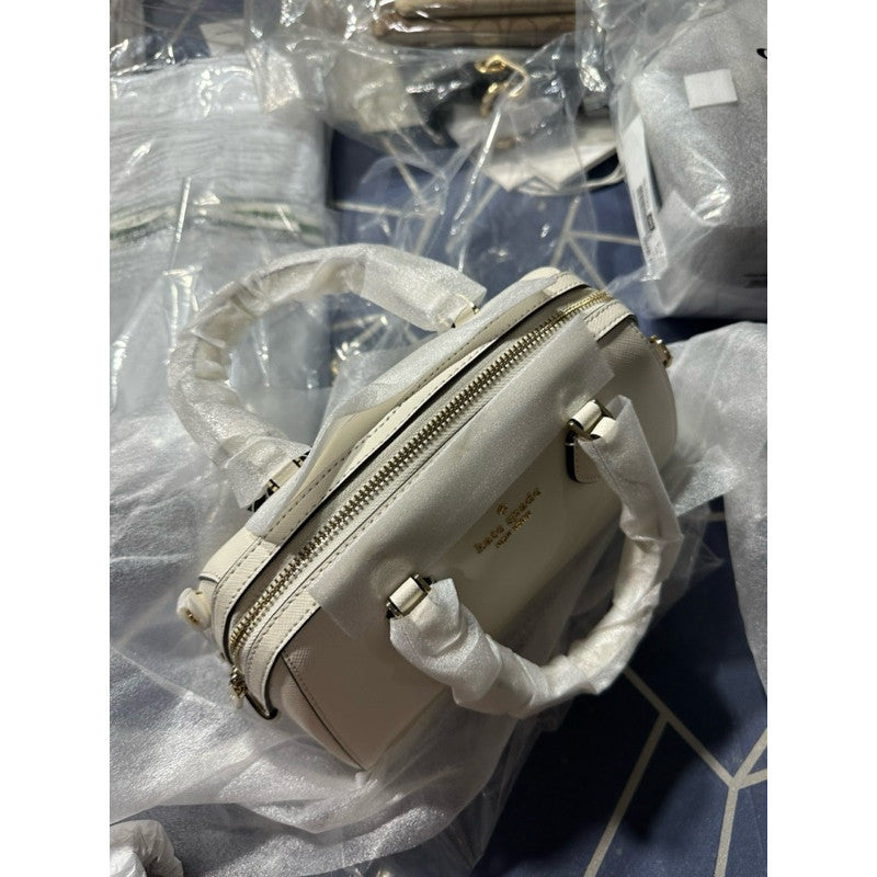 ORIG & IMPORTED KS Madison Saffiano Leather Duffle Bag White