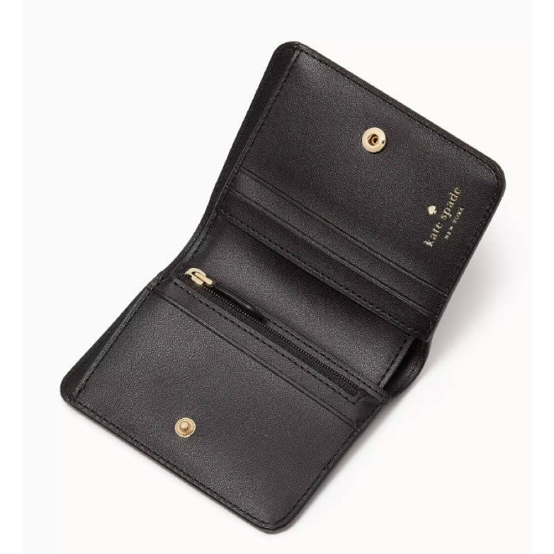 ORIG & IMPORTED KS Madison Saffiano Leather Small Bifold Wallet in Beige/Black