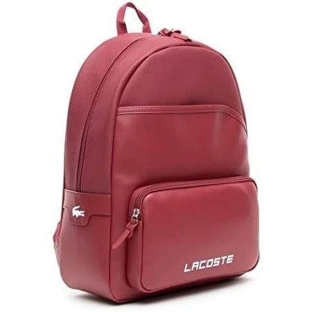 ORIG & IMPORTED LCT Men's Ultimum Logo Petit Piqué Backpack Red Leather Bag