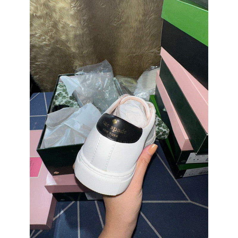 AUTHENTIC/ORIGINAL KateSpade KS Fez Glitz Sneakers White Women Shoes