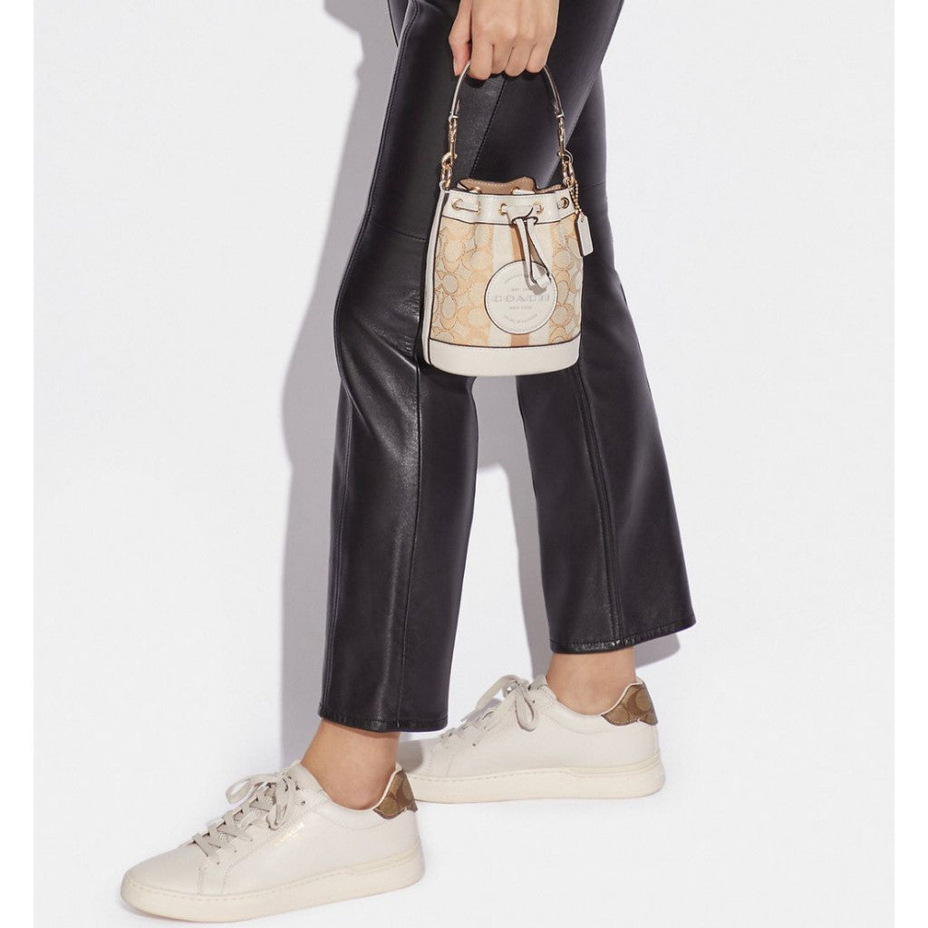 ORIG & IMPORTED CCH Mini Dempsey Bucket Bag in Signature Jacquard White