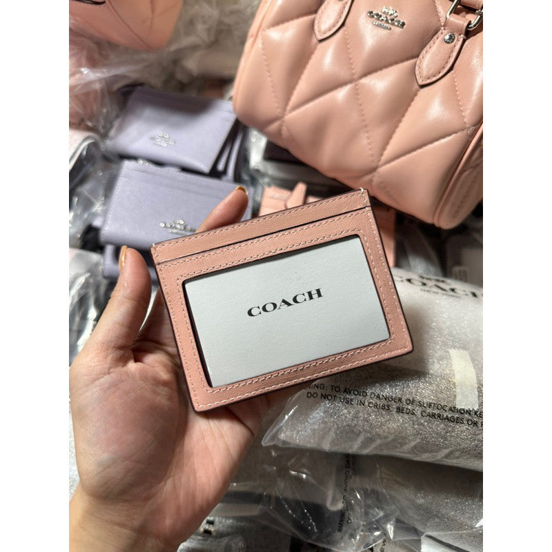 ORIG & IMPORTED CCH Mini rowan & Slim Id Card Holder Wallet Quilted With Puffy Diamond Pink/Purple