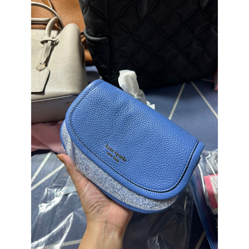 ORIG & IMPORTED KS SMALL FLAP ROULETTE CROSSBODY BAG IN BLUE