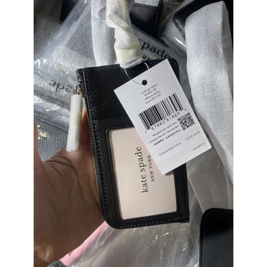 ORIG & IMPORTED KS Staci Card Case Lanyard in Black