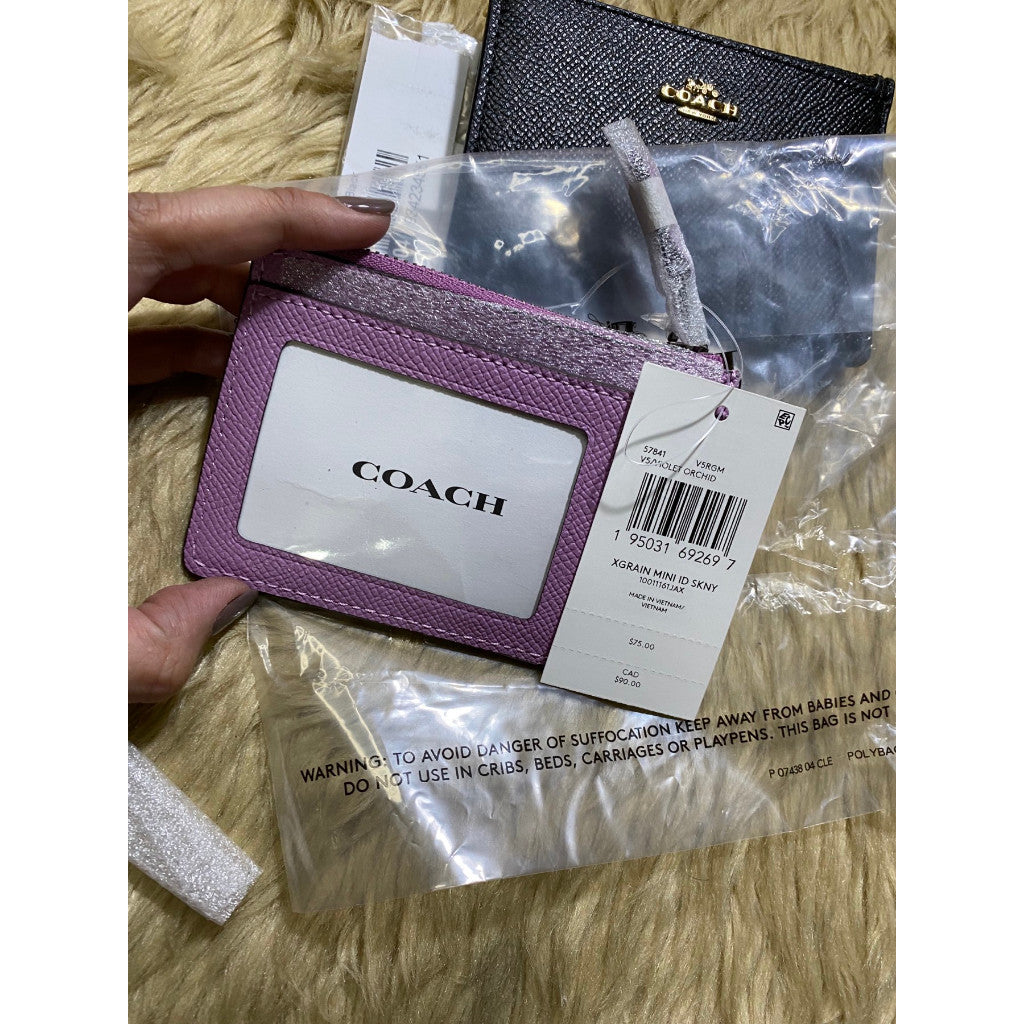 ORIG & IMPORTED CCH Retail Mini Skinny Id Case Card Wallet in Black/Purple/Khaki