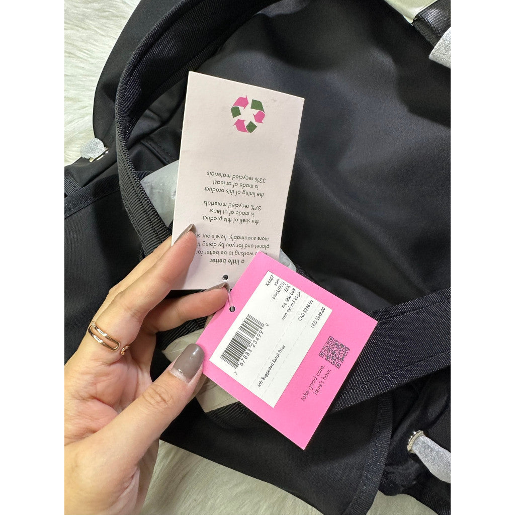 ORIG & IMPORTED KS Retail The Little Better Sam Nylon Medium Backpack Black Bag