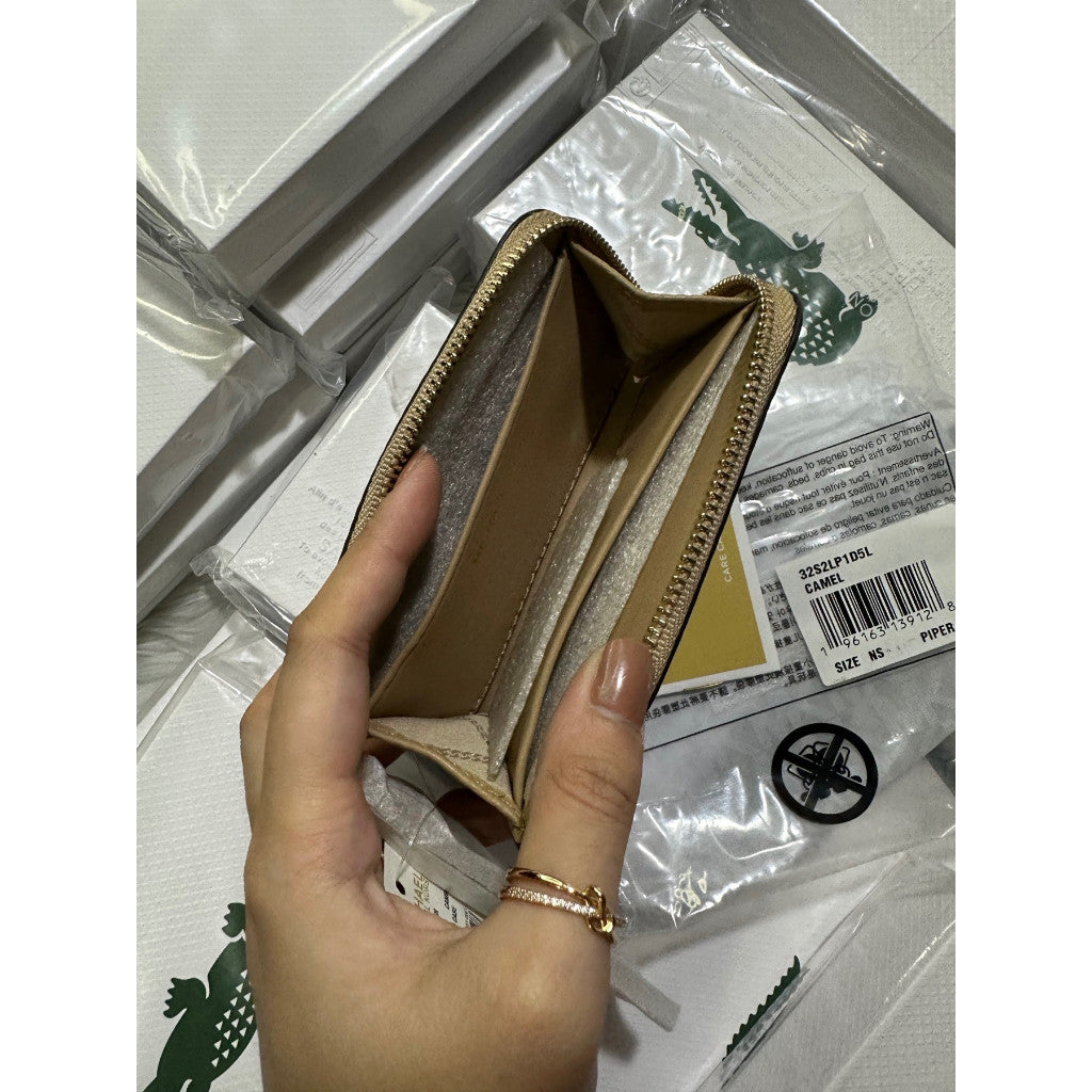 ORIG & IMPORTED MK Piper Small Zip Card Case Small Wallet Beige