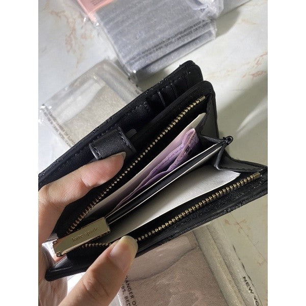 KS natalia medium compact bifold wallet in Black