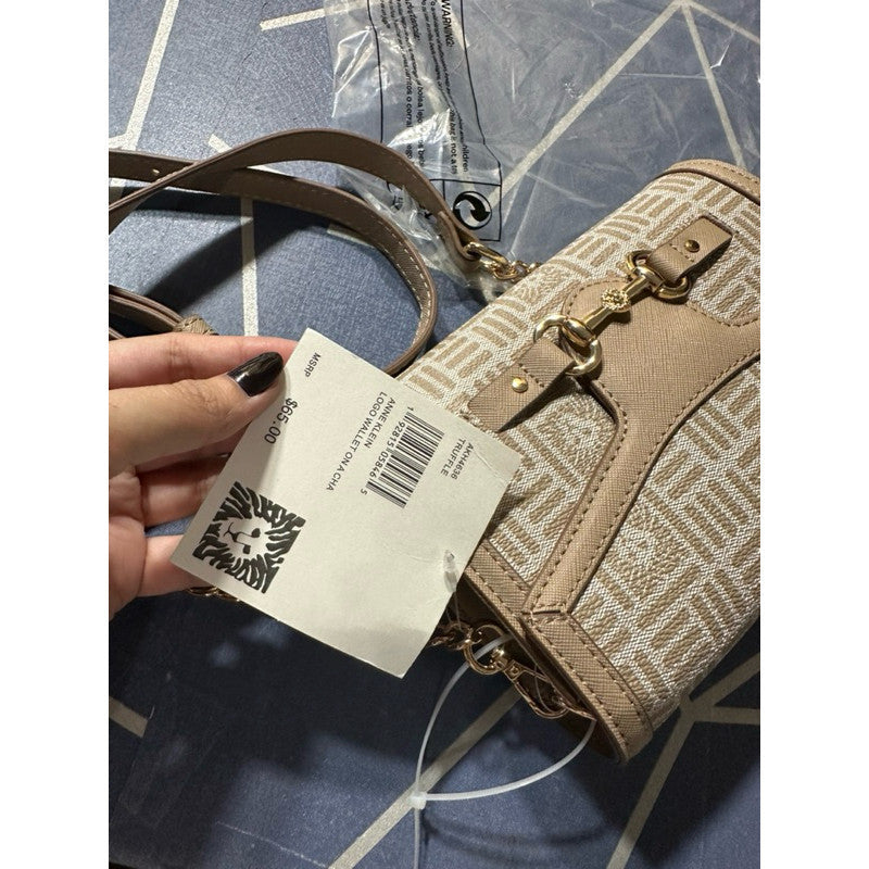 ORIG & IMPORTED AK Klein AK Truffle Logo Wallet on Chain Small Bag Beige