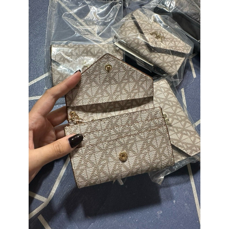 SALE! ❤️ ORIG & IMPORTED AK Klein Logo Flap Card Case Wallet With Key Ring