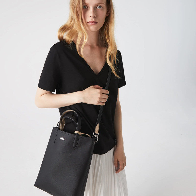 ORIG & IMPORTED LCT Women's Anna Reversible Canvas Vertical Tote Bag in Beige/Black