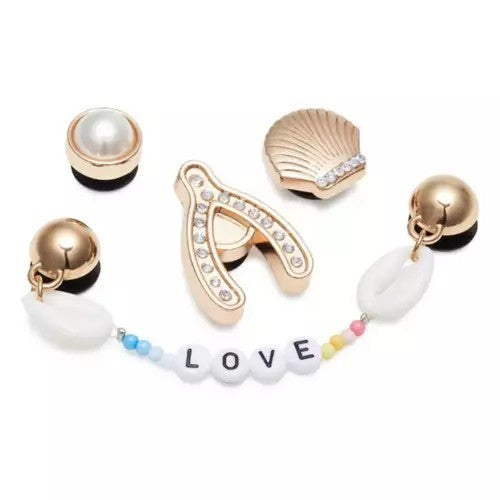 SALE! ❤️ ORIG & IMPORTED CROCS festival elevated 5 pack of JIBBITS ONLY/CHARM Rose Gold