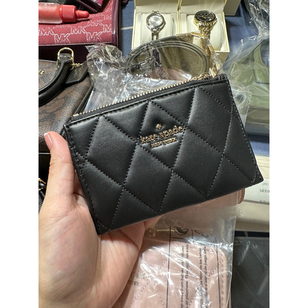 ORIG & IMPORTED KS Carey Small Card Holder Wallet Black/White