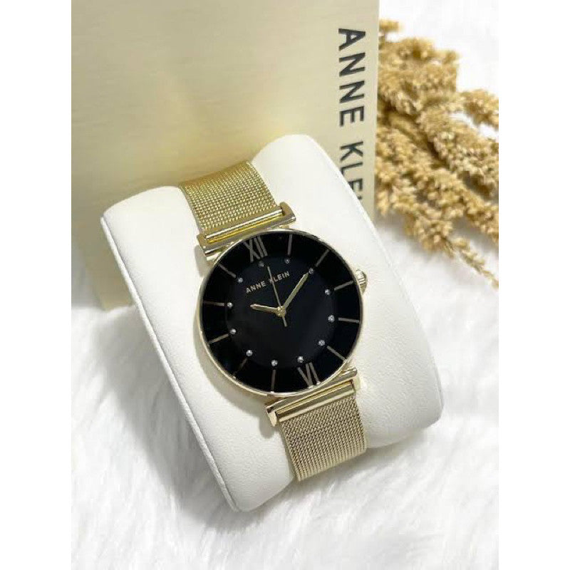 AK Klein Women's AK/3780BKGB Japanese Quartz Dress Watch Gold Stainless Steel Strap