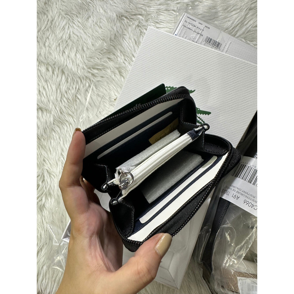 ORIG & IMPORTED LCT Small Zipped Wallet BLACK / BEIGE